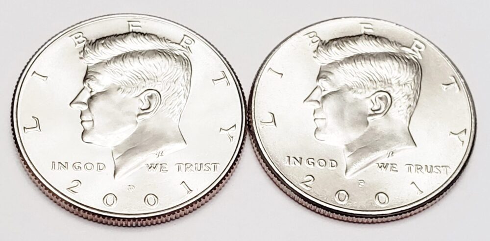 2001 P & D KENNEDY HALF DOLLAR SET (2 COINS) **FREE SHIPPING**