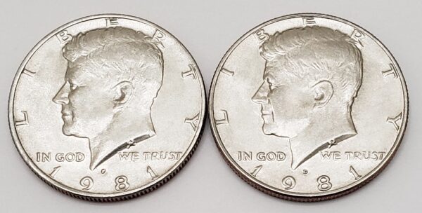 1981 P & D KENNEDY HALF DOLLAR SET (2 COINS)  **FREE SHIPPING**