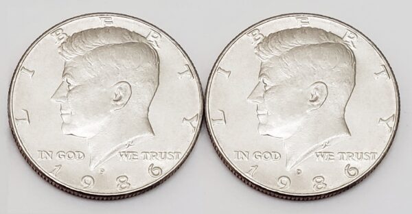 1986 P & D KENNEDY HALF DOLLAR SET (2 COINS)  **FREE SHIPPING**
