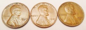 1947 P D S Lincoln Wheat Cent / Penny Set (3 Coins) *FINE OR BETTER*  **FREE SHIPPING**