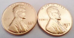 1957 P & D Lincoln Wheat Cent / Penny Set (2 Coins) *XF OR BETTER*  **FREE SHIPPING**