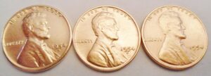 1954 P D S Lincoln Wheat Cent / Penny Set (3 Coins) *FINE OR BETTER*  **FREE SHIPPING**