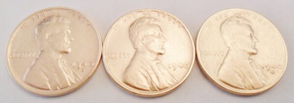 1940 P D S Lincoln Wheat Cent / Penny Set (3 Coins) *FINE OR BETTER*  **FREE SHIPPING**