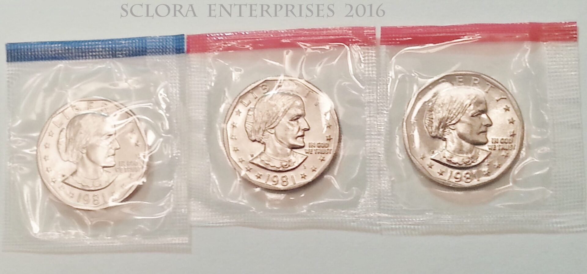 1981 P D S Susan B. Anthony Dollar Set (3 Coins) *MINT CELLO* **FREE SHIPPING**