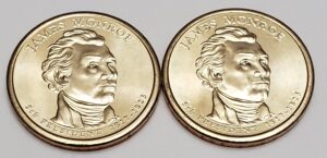 2008 P & D James Monroe Presidential Set (2 Coins)  **FREE SHIPPING**