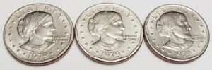 1979 P D S Susan B. Anthony (SBA) Dollar Coin Set (3 Coins)  **FREE SHIPPING**