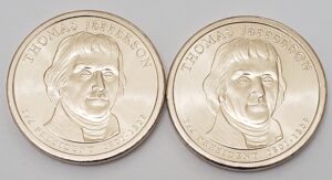 2007 P & D Thomas Jefferson Presidential Set (2 Coins)  **FREE SHIPPING**
