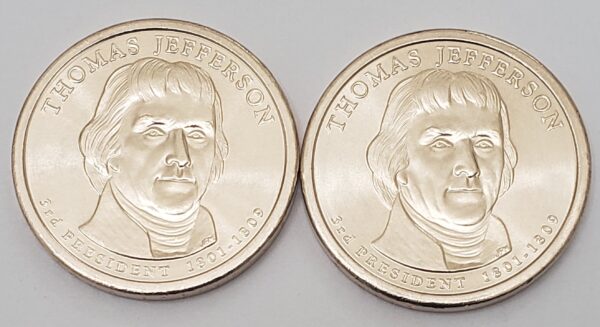 2007 P & D Thomas Jefferson Presidential Set (2 Coins)  **FREE SHIPPING**