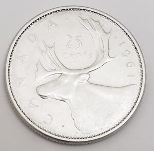 1961 Canadian Quarter  *80% SILVER*   *FREE SHIPPING*