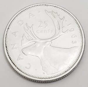 1963 Canadian Quarter  *80% SILVER*   *FREE SHIPPING*