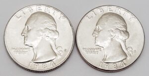 1984 P & D Washington Quarter Set (2 Coins) **FREE SHIPPING**