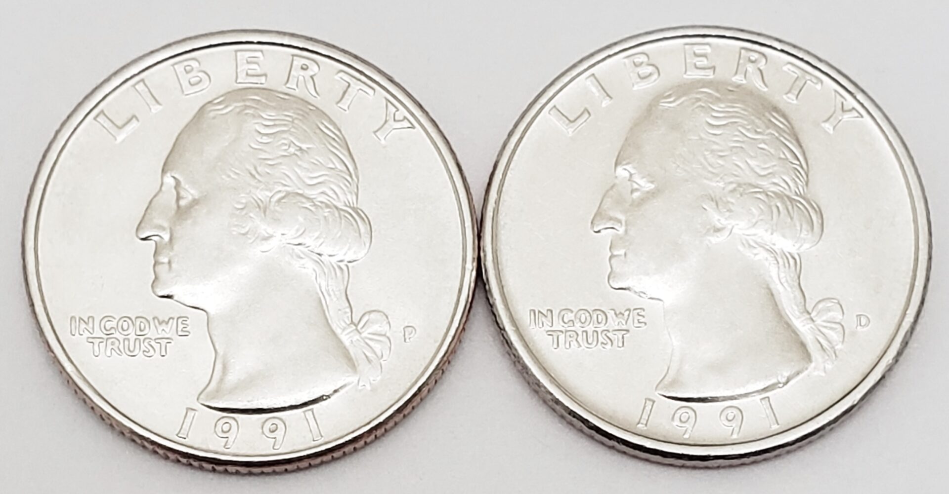 1991 P & D Washington Quarter Set (2 Coins) **FREE SHIPPING**