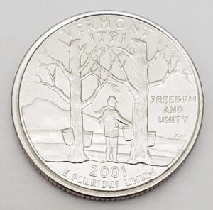 2001 D Vermont State Quarter **FREE SHIPPING**