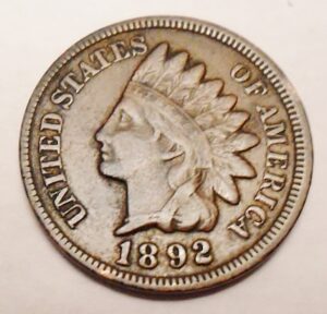 1892 P Indian Head Cent / Penny *AG OR BETTER*  **FREE SHIPPING**